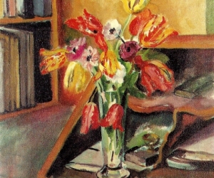 NATURE MORTE AU VASE DE TULIPES