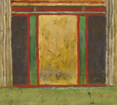 WALL FRESCO FRAGMENT FROM BOSCOREALE , acrylic on gesso board , 8