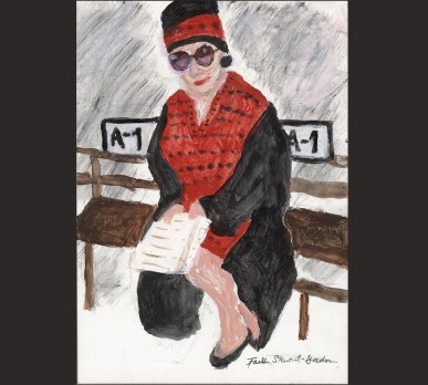 Fashionista, New York City (Part of Collage #1 – CHARACTERS OF NOTE), acrylic on gesso board, Sold