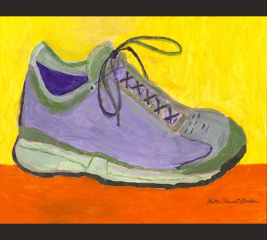 PURPLE SNEAKER , acrylic on gesso board , 11